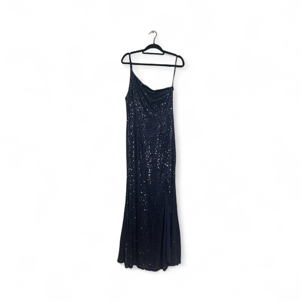 Dear Emilia Glamorous One Shoulder Navy Sequin Dress Formal special Occasion